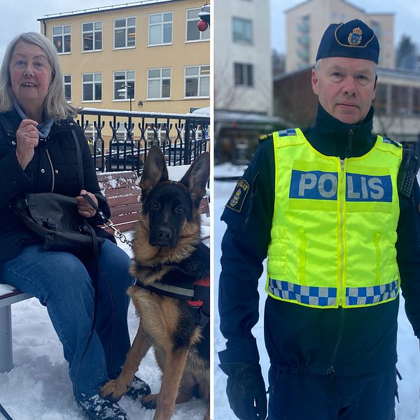 En kvinna med hund, kommunpolisen i Edsberg, Stockholm samt en bagare med lussekatter