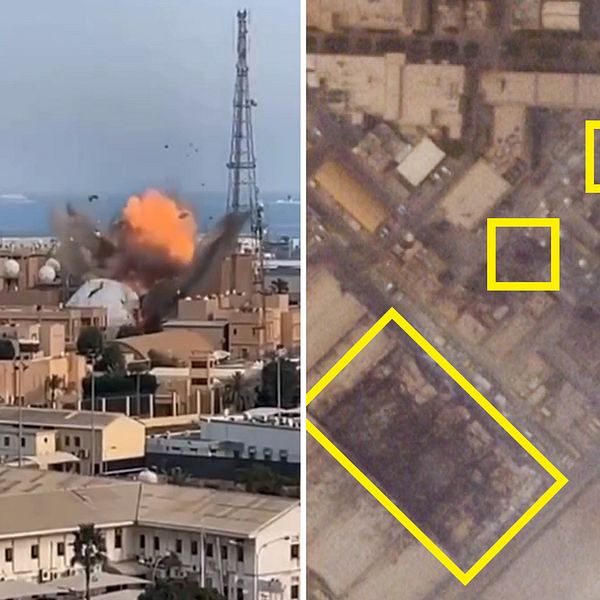 Satellitbilder visar förödelse på amerikanska militärbaser enligt SVT Verifierars kartläggning.