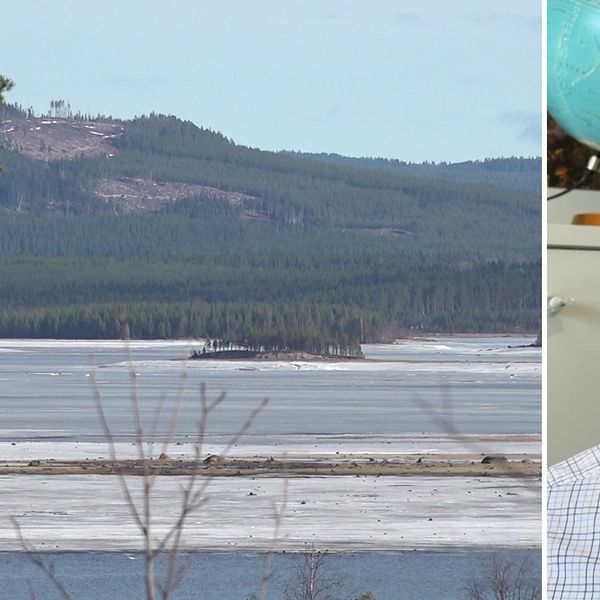 Barmark vid en sjö i Norrland, med en person i bildrutan till höger.