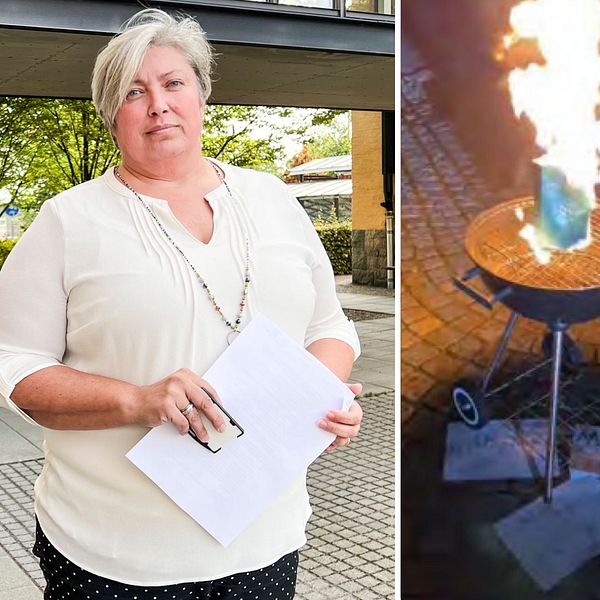 Åklagare Eva Nemec Nordh, koran på en grill, domkyrkan i Linköping.