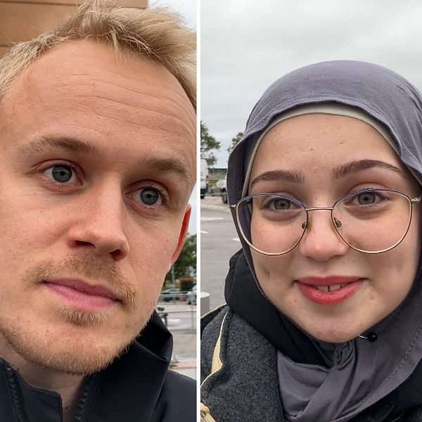Dennis Jönsson Maya Kabalito Babacoucarr Jobe vid Halmstad utanför Hallarna