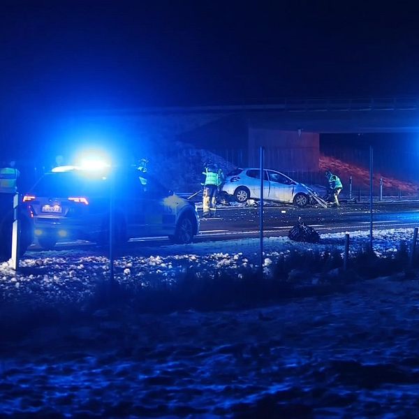 En olycka på en väg.