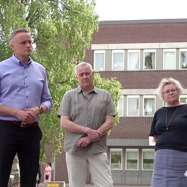 Älvsbyns kommunalråd Johan Dahlqvist, socialchef Robert Cortinovis och  kommunchef Anna Lindberg.