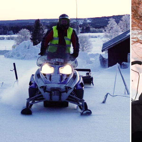 Skoteråkaren Tobias Bellman och en skoter.