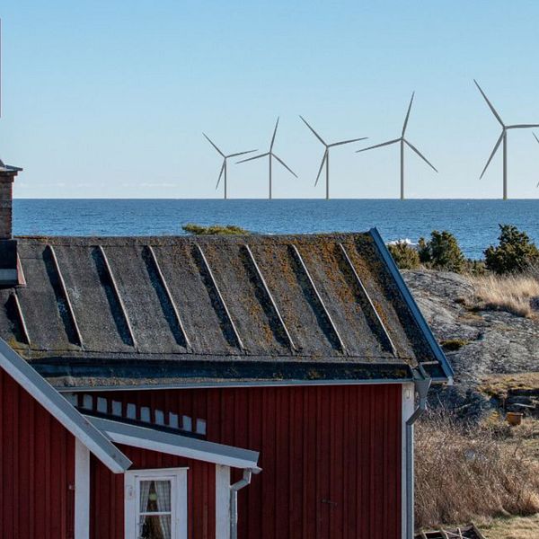 hus och vinkraftsverk till havs