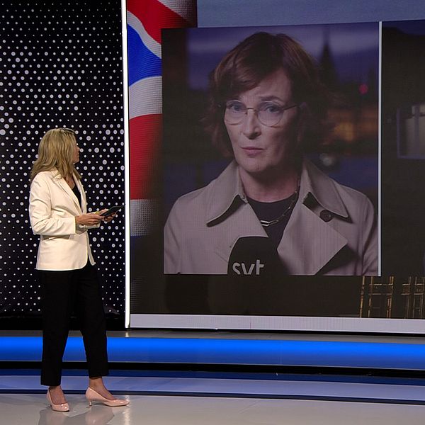 Bild från SVT:s specialsändning med anledning av valet i Storbritannien