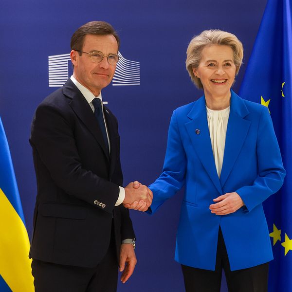 Statsminister Ulf Kristersson tillsammans med Europakommissionens ordförande Ursula von der Leyen.