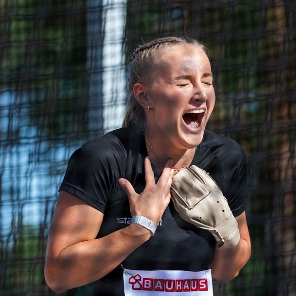 Släggkastaren Thea Löfman är Sveriges senaste rekordhållare i friidrott.