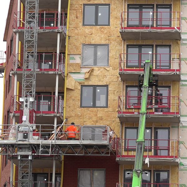 Bygge av bostadsrätter på Mariehöjd i Umeå.