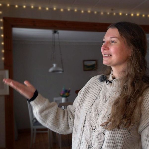 Sophie Falke från Tyskland i sitt hus i Undrom Sollefteå.