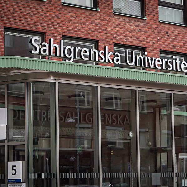 Entrén till Sahlgrenska universitetssjukhuset i Göteborg.