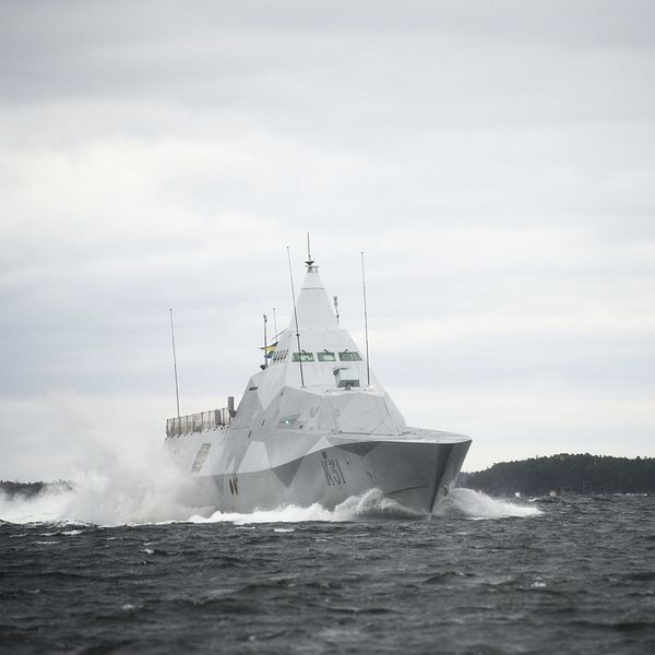 En av Försvarsmaktens Visbykorvetter.
