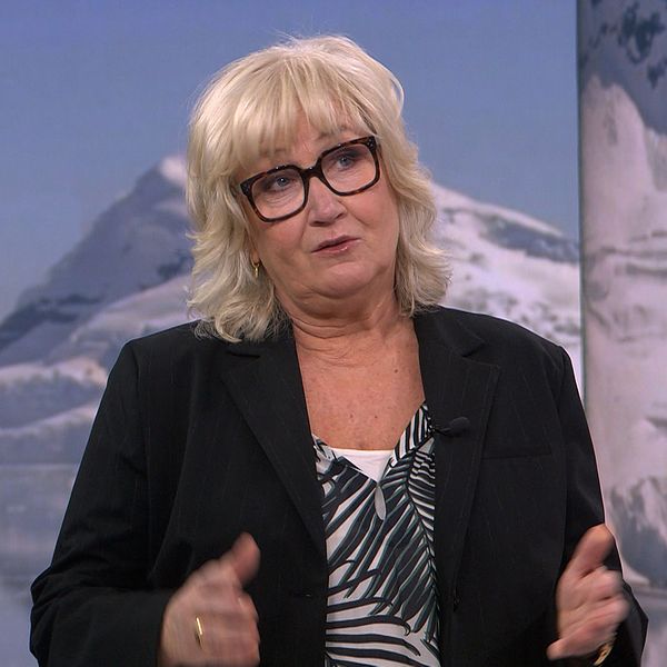 Erika Bjerström i Aktuellts studio