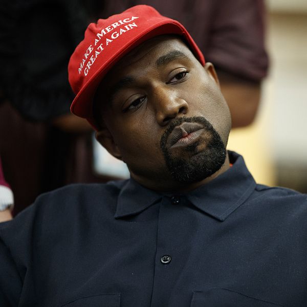 Kanye West under ett möte med USA:s ex-president Donald Trump
