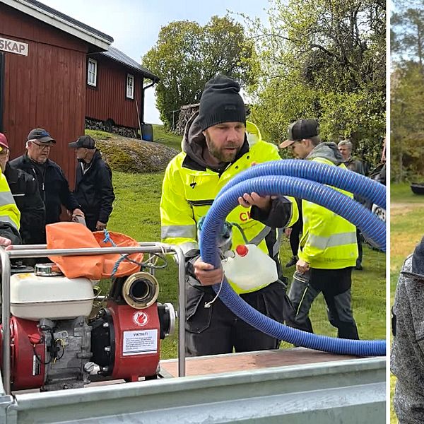 Boende på Harstena övar brandskydd och hjärt-lungräddning med räddningsutrustning