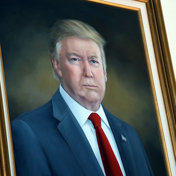 Sarah Boardmans omtalade porträtt av Donald Trump.