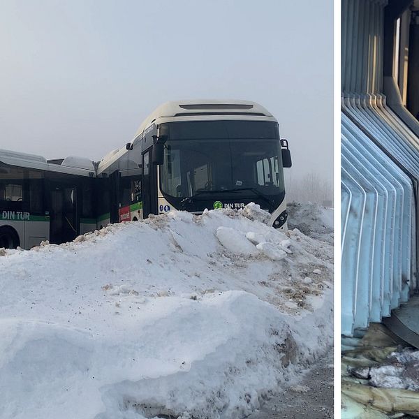 En buss vek sig och gick av på mitten i Sundsvall under måndagsmorgonen.