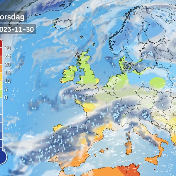 Vädret i Europa de kommande dagarna