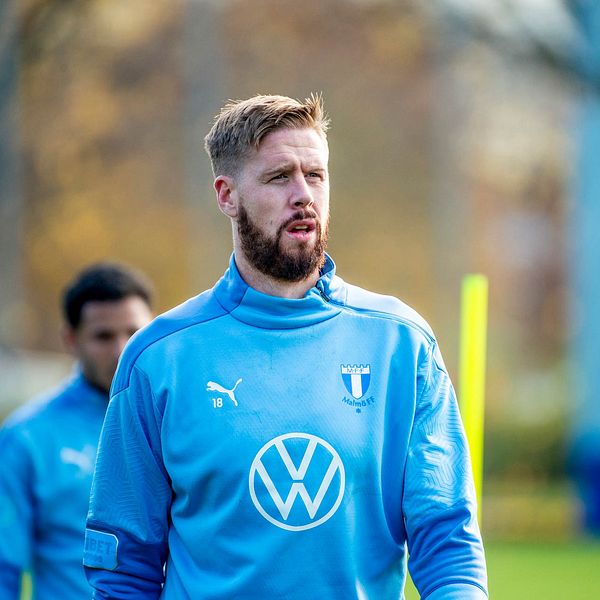 Malmö FFs kapten Pontus Jansson under ett träningspass i Malmö.