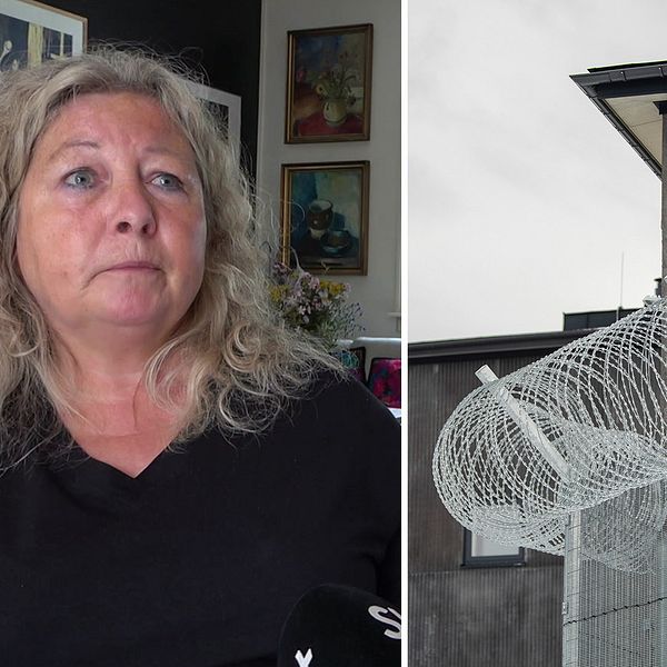Forskaren Linda Kjaer Minke, bredvid bild på taggtråd vid ett fängelse.