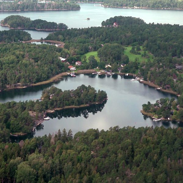 Stockholms skärgård från ovan.