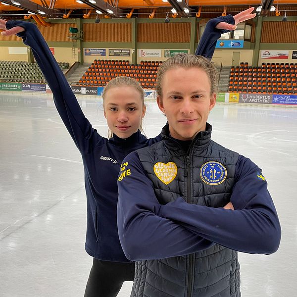 Isdansparet Nikolaj Majorov och Milla Ruud Reitan.