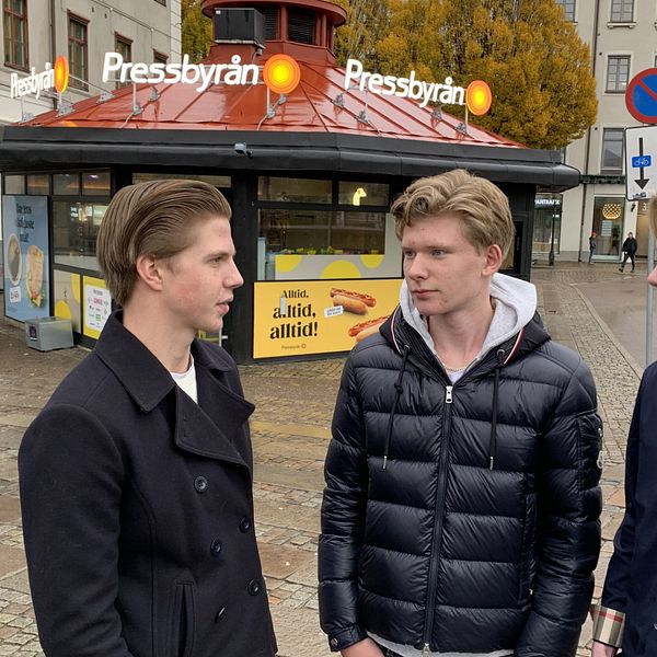 Skoleleverna Alexander Dawson, Liam Widman och Isac Sustovic.