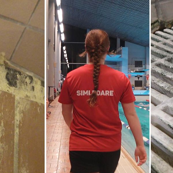 Bilder på mögel i Växjö simhall.
