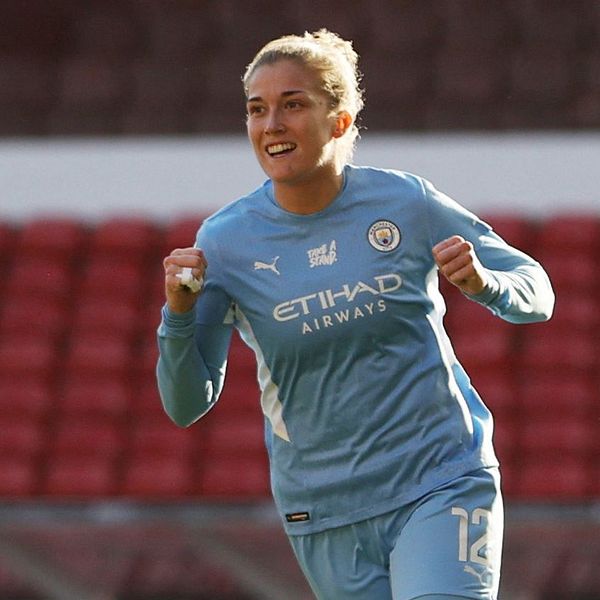 Filippa Angeldahl under en match för Manchester City