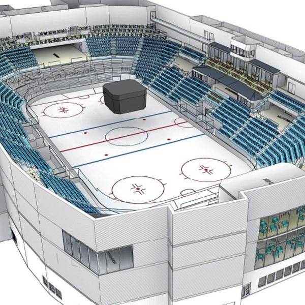 Skiss på hur en ny arena kan komma att se ut i Oskarshamn