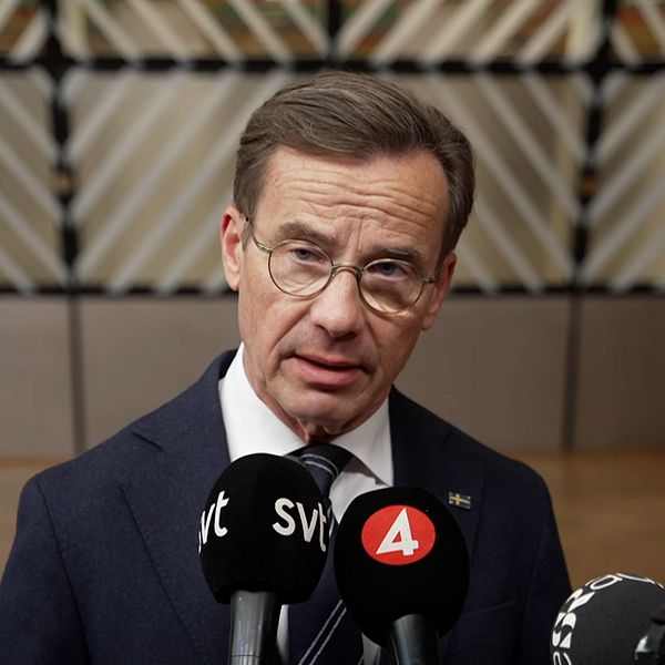Ulf Kristersson talar vid presskonferens om nej till EU:s långtidsbudget