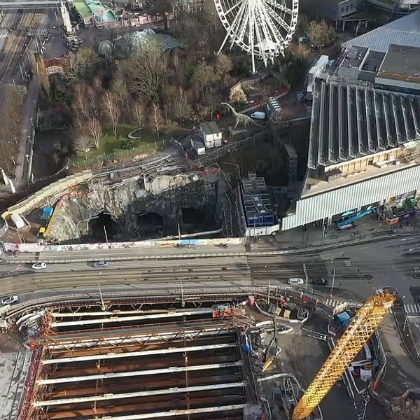 Västlänksarbetet vid korsvägen i göteborg