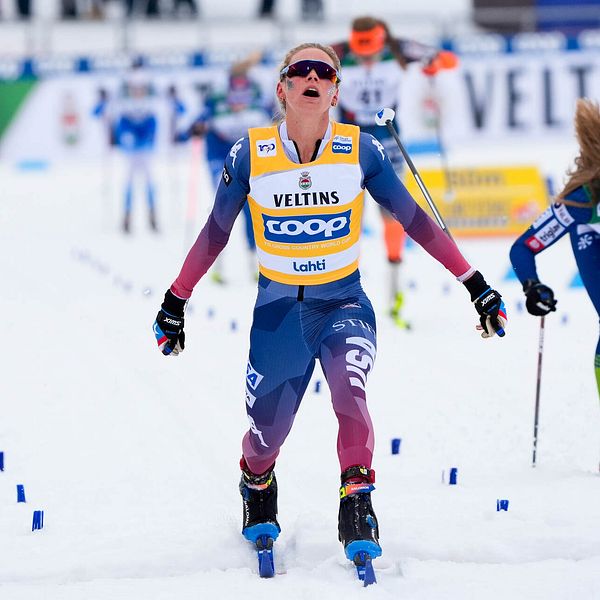 Jessie Diggins hade en tuff tävling i Lahtis.