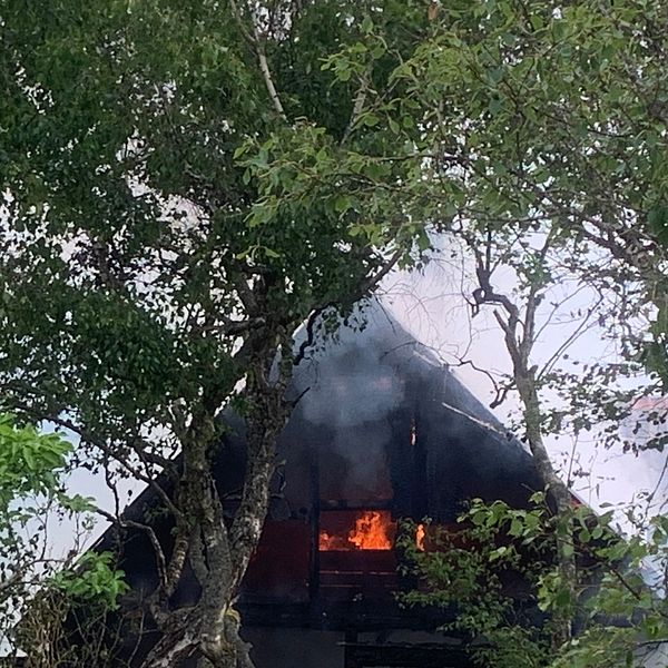 Brand i villa i Mellbystrand.