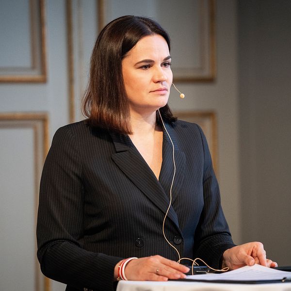 Oppositionsledaren Sviatlana Tsichanouskaja