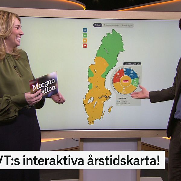 Karin och Nils visar hur årstidskartan fungerar.