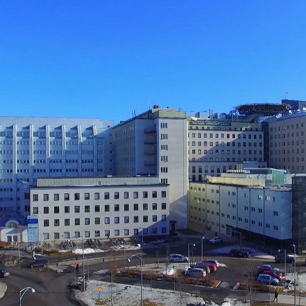 Vy över Norrlands universitetssjukhus i Umeå.