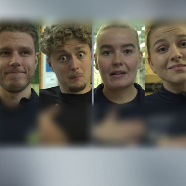 Alek Skovin, Simona Stupane, Omar Alhenawi, Miska Nenonen, Tim Widmark och Charlotte Fagerström står på rad i bilden. Bilden är som ett collage.