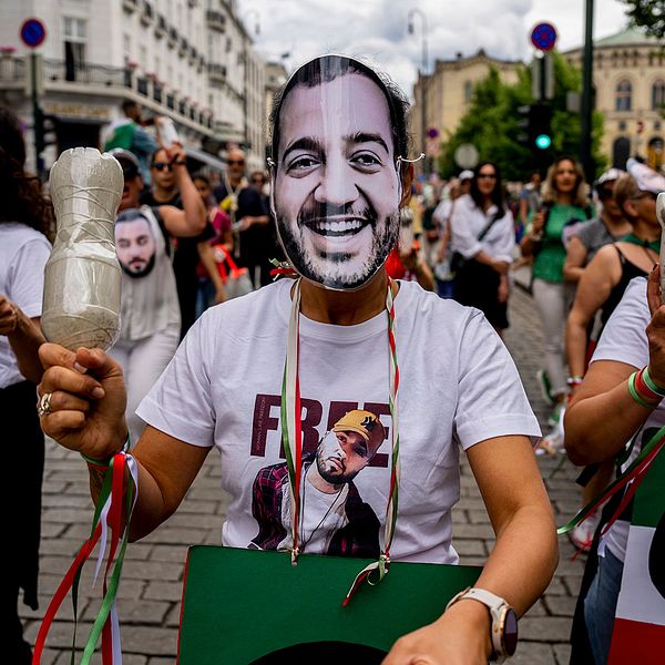 Demonstrationer till stöd för Toomaj Salehi har hållits på flera håll i världen, här i Oslo, Arkivbild.