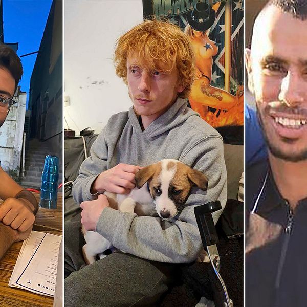 Bilder på de tre unga manliga israeliska gisslan
