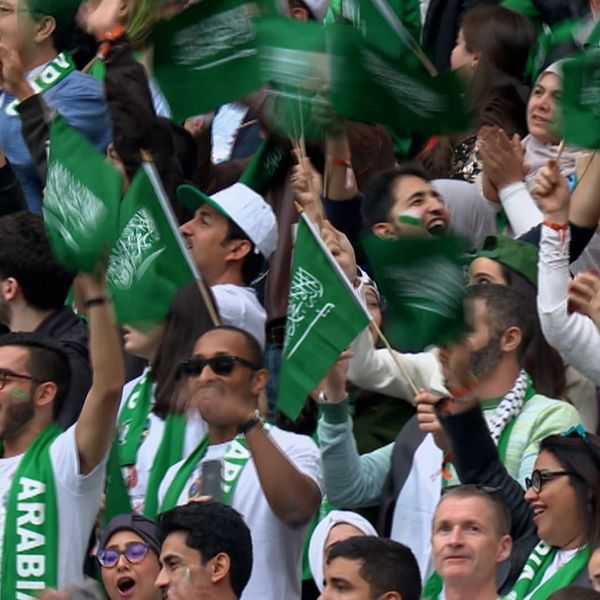 Saudiarabiska fans jublar