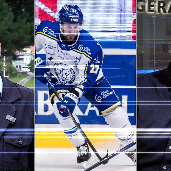 Kommunalråd och Leksands IF-spelare i bildmontage om klubbens ekonomi