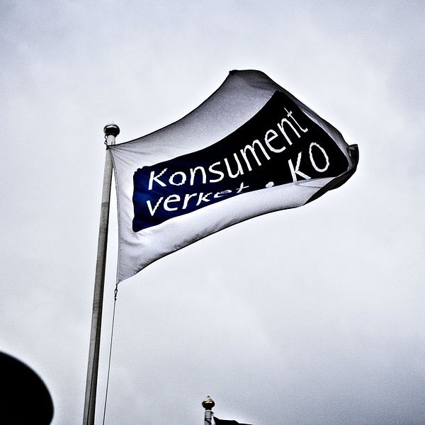 Flagga med Konsumentverkets logotyp