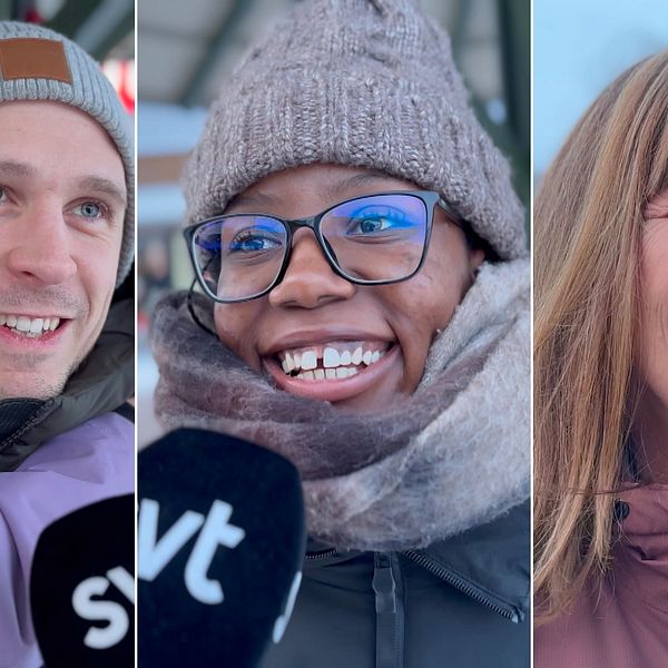 Umeåbor intervjuas av SVT om varför de inte har några nyårslöften i år.