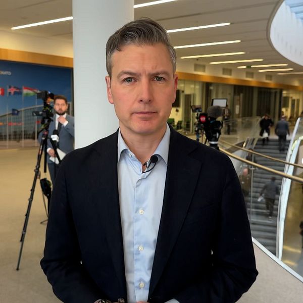 Christoffer Wendick, SVT:s Europakorrespondent, i Bryssel, Belgien i Natohögkvarteret.