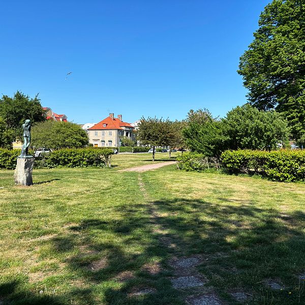 Perennaparken i Karlshamn där nya skyddsdammar ska byggas mot översvämningar