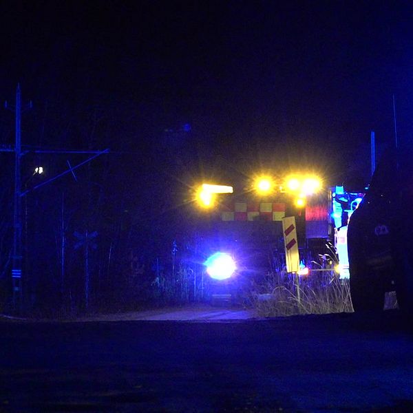 blåljus vid tågolycka utanför järpen.
