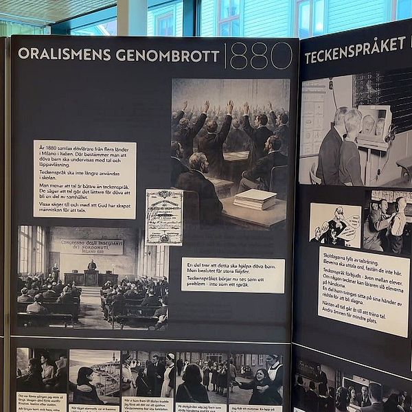 En bild från utställningen Räddade eller tystade av Dövas kulturarvscentrum