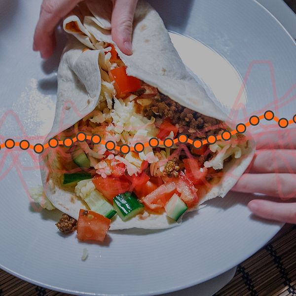 Tacos på talrik med grafik