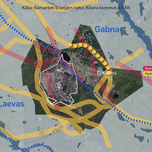 Karta över samebyar och deras flyttleder.